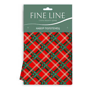 Комплект вафельных полотенец Fine Line 62037-1 Шотландка